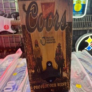 Coors Banquet beer Wall-Mounted Bottle Opener protect our  Fire Fighters
